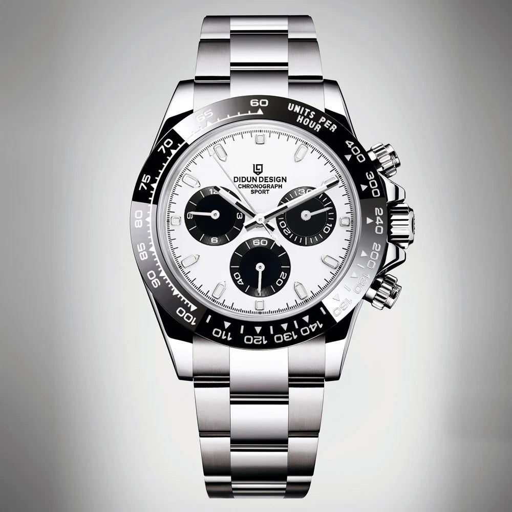 DIDUN Men’s Automatic Sports Watch – Ceramic Bezel Mechanical Luxury Style Chronograph