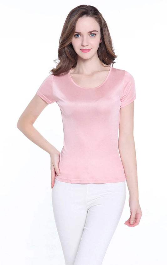 CINESSD Women’s Silk-Blend T-Shirt for Lightweight Comfort & Everyday Style
