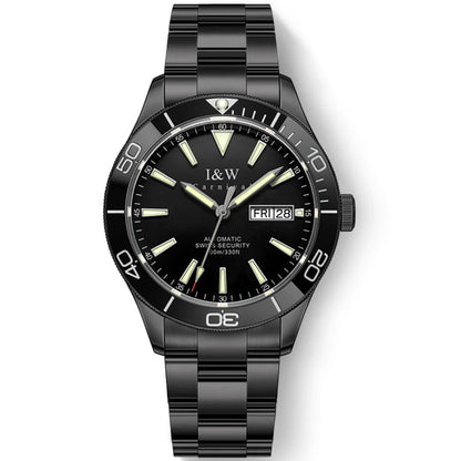 I&W Green Dial Automatic Sports Watch – Bold Diver-Style Mechanical Watch