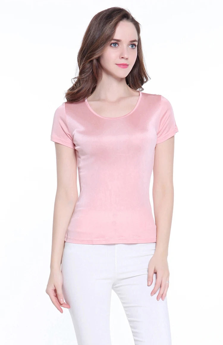 CINESSD Women’s Silk-Blend T-Shirt for Lightweight Comfort & Everyday Style