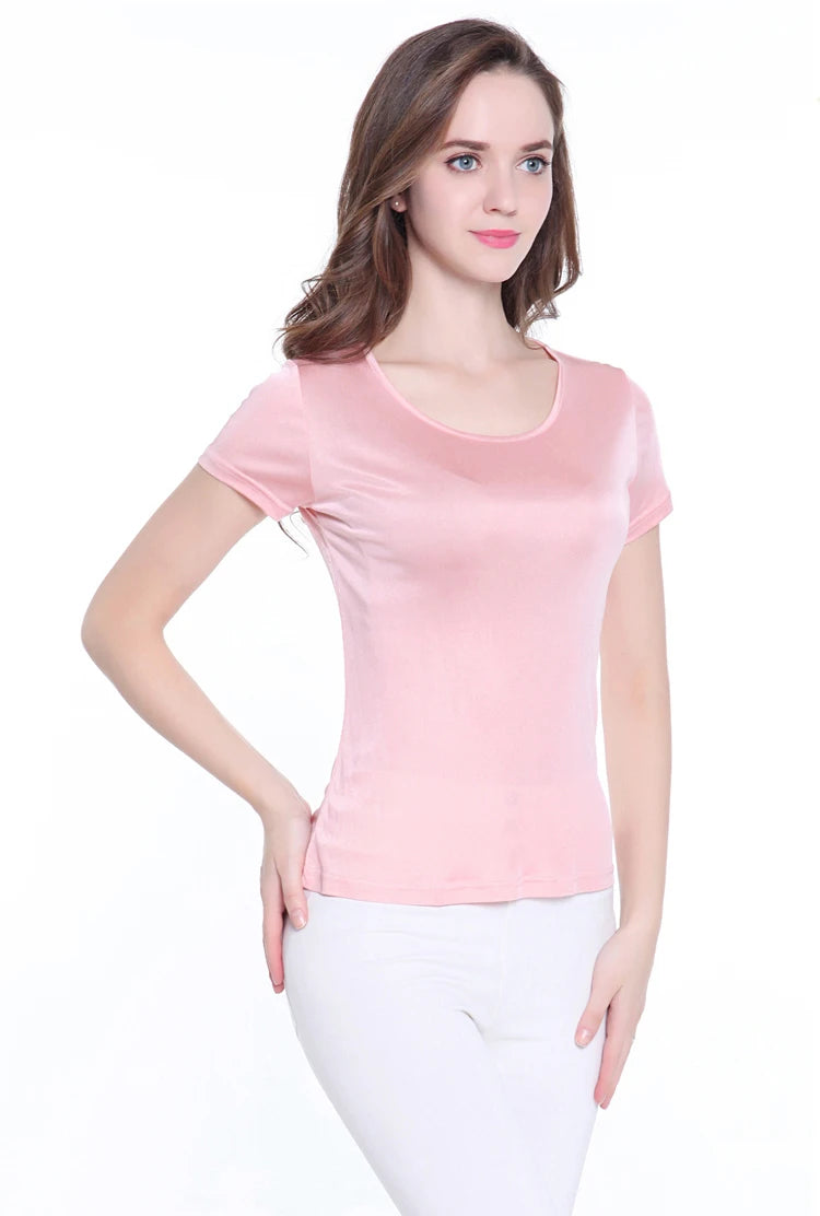 CINESSD Women’s Silk-Blend T-Shirt for Lightweight Comfort & Everyday Style