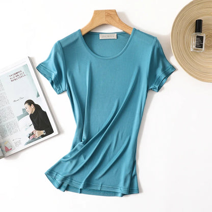 CINESSD Women’s Silk-Blend T-Shirt for Lightweight Comfort & Everyday Style