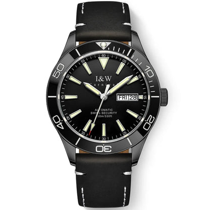 I&W Green Dial Automatic Sports Watch – Bold Diver-Style Mechanical Watch