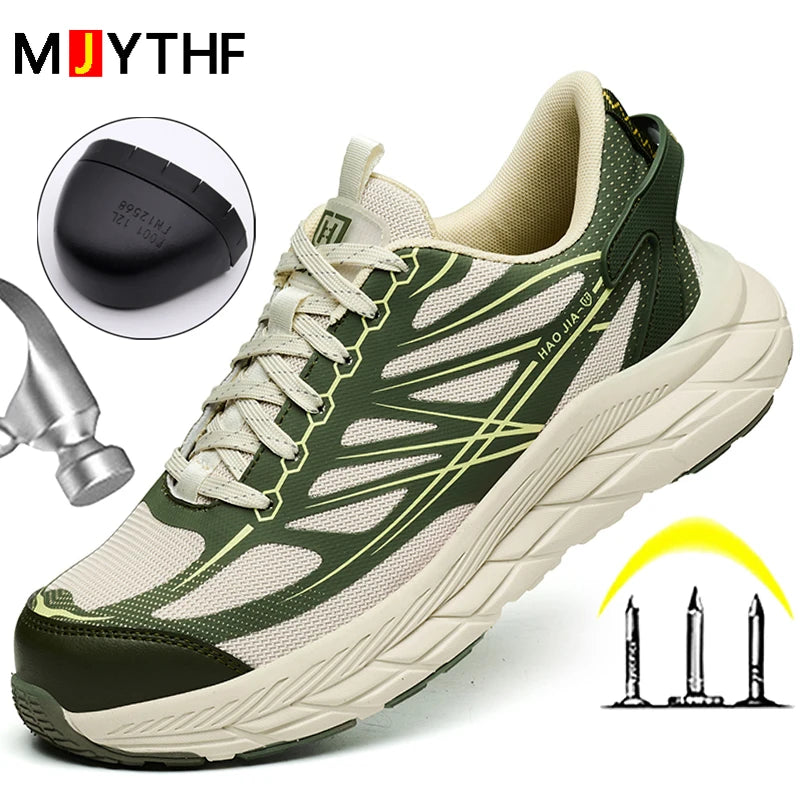 MJYTHF Lightweight Safety Work Shoes – Steel Toe Breathable Industrial Sneakers