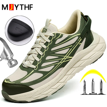 MJYTHF Lightweight Safety Work Shoes – Steel Toe Breathable Industrial Sneakers