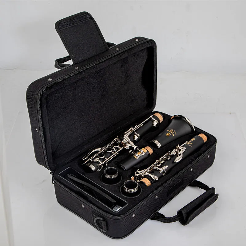 Japanese 17-Key B♭ Clarinet – Bakelite Body Woodwind Instrument for Students & Beginners