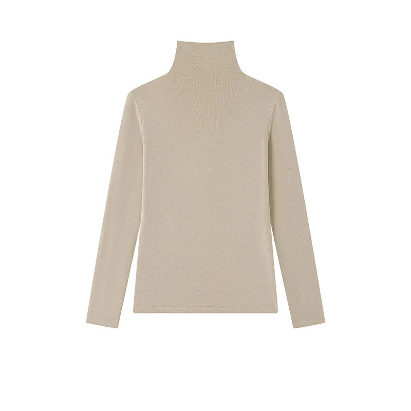 MOOIRUE APPAREL Women’s Silk-Wool High Neck Top for Soft, Breathable Layering