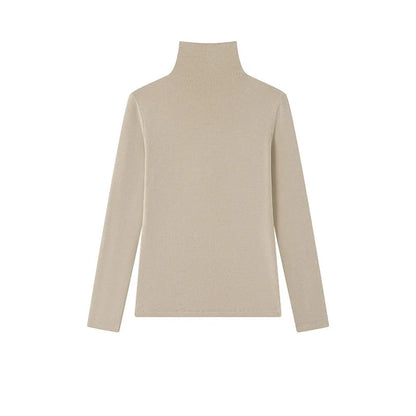 MOOIRUE APPAREL Women’s Silk-Wool High Neck Top for Soft, Breathable Layering