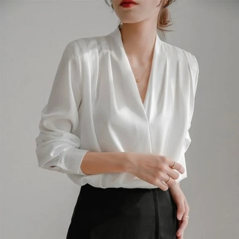 YIGUDAR Women’s Satin Blouse for Polished Everyday and Office Styling
