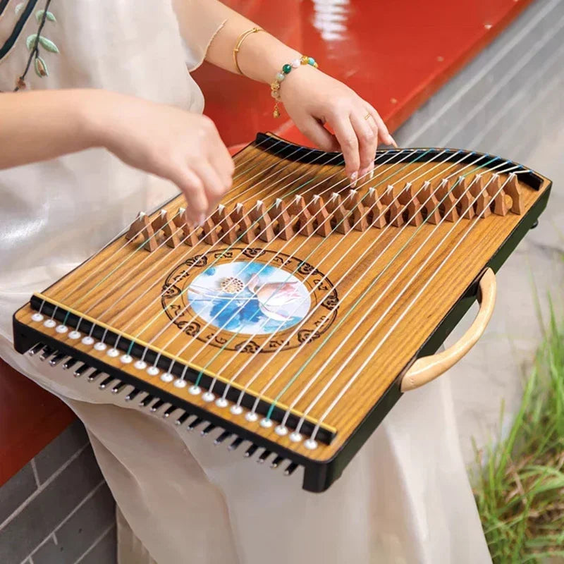 Portable Mini Guzheng – 21-String Traditional Chinese Zither for Beginners