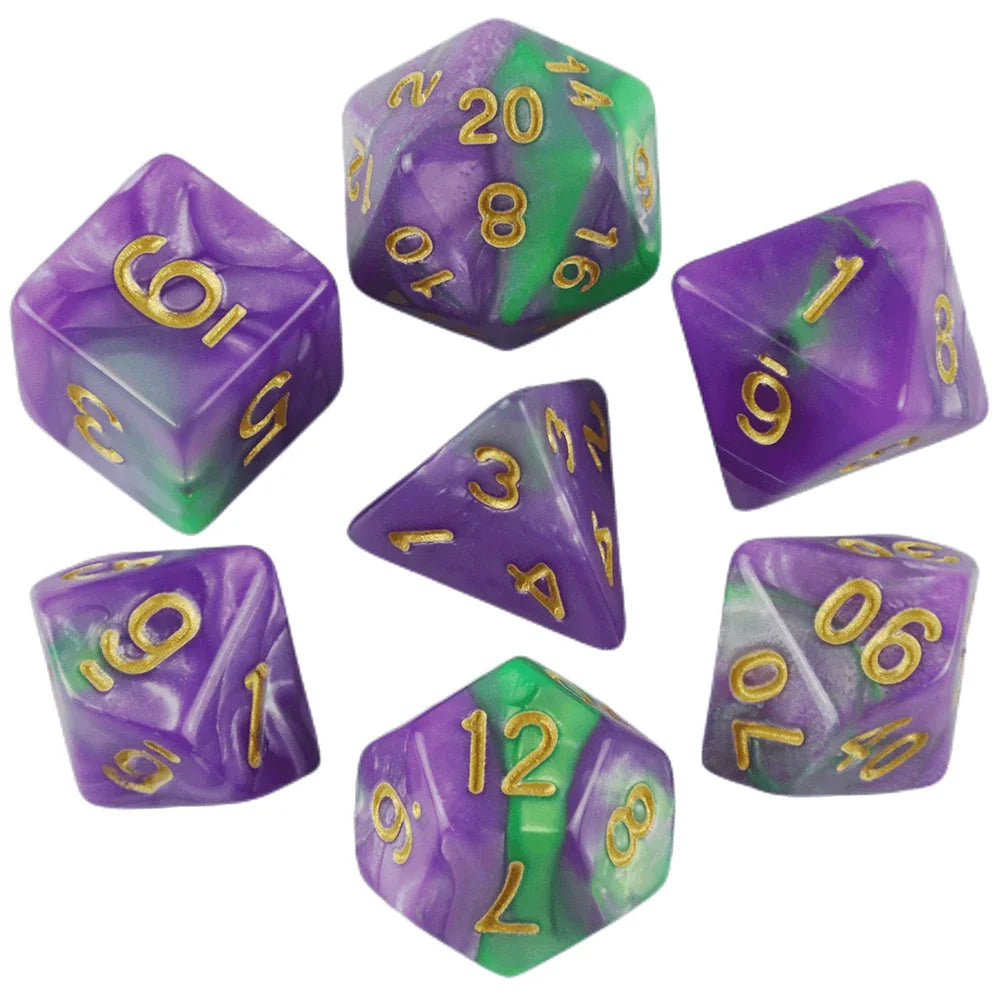 7pcs Polyhedral RPG Game Dice with Bag