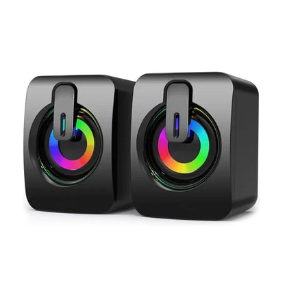 NIYE Desktop USB Stereo Speakers – Plug & Play PC Sound System with LED