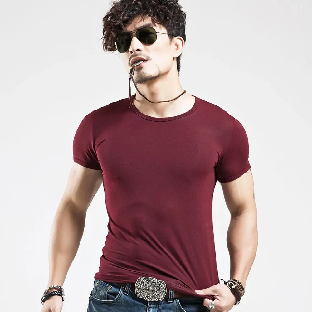 2025 Brand New Men's T-Shirt V-neck Short Sleeve