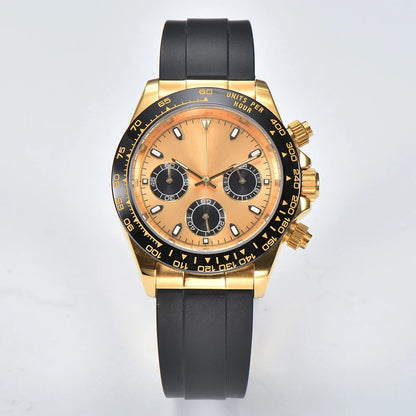 OUMASHI Men’s VK63 Chronograph Watch – Sapphire Crystal Sports Watch with Rubber Strap