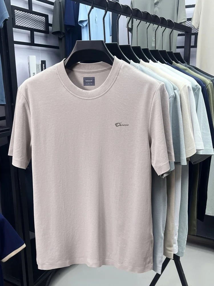 Men’s Ice Silk Cotton T-Shirt for Breathable Summer Comfort