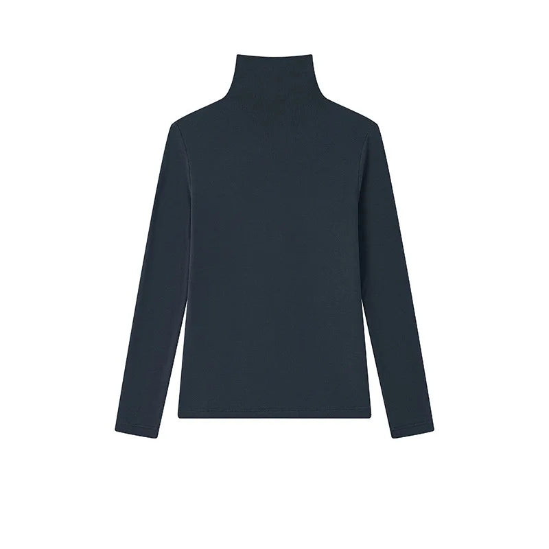 MOOIRUE APPAREL Women’s Silk-Wool High Neck Top for Soft, Breathable Layering