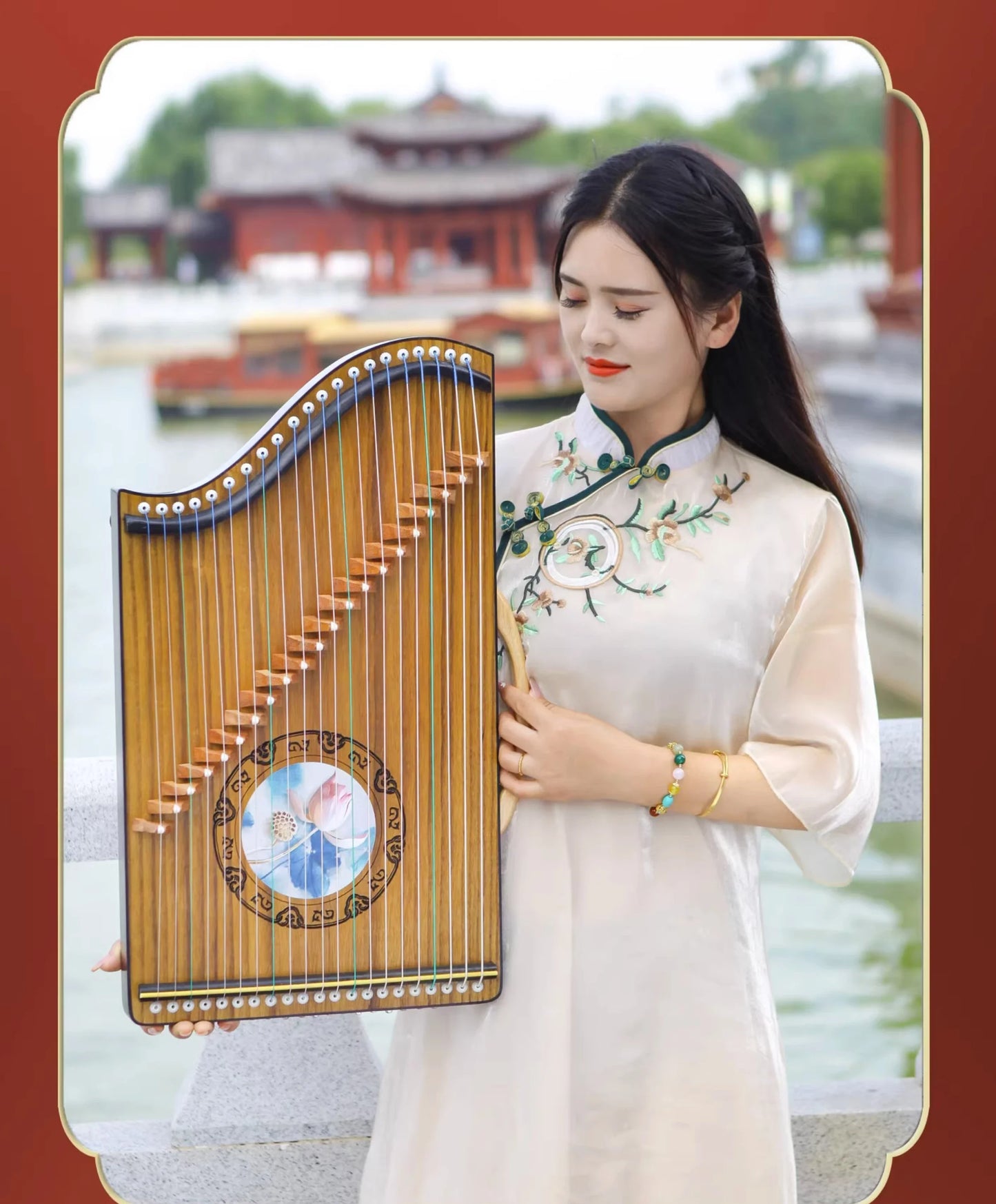 Portable Mini Guzheng – 21-String Traditional Chinese Zither for Beginners