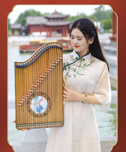 Portable Mini Guzheng – 21-String Traditional Chinese Zither for Beginners