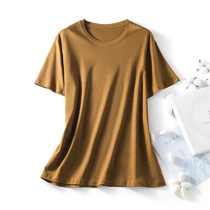MRMT Women’s Mulberry Silk & Mercerized Cotton T-Shirt for Premium Everyday Comfort
