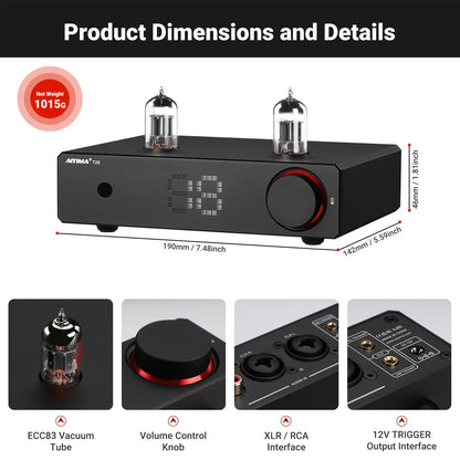 AIYIMA T20 Vacuum Tube Preamplifier  ECC83