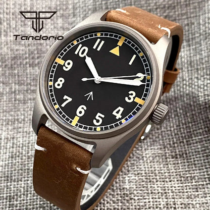Tandorio Titanium NH35A 39mm 20bar Titanium Automatic Pilot Watch for Men – Sapphire Crystal Tool Watch