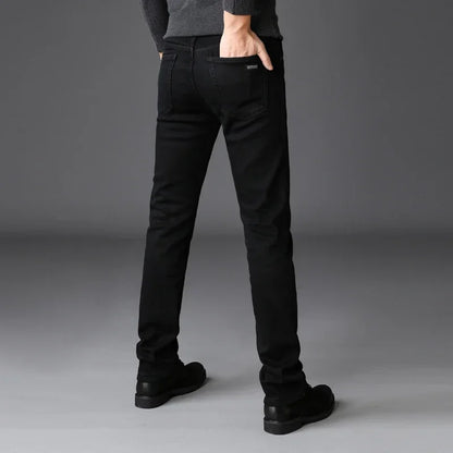 Men’s Black Stretch Biker Denim Jeans