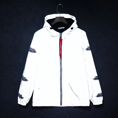 KK LUFAINA Full Reflective Hooded Jacket for Night Visibility & Streetwear Style