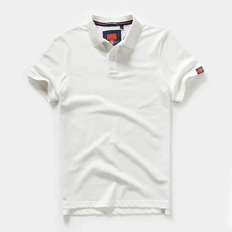 XMSFTD Men’s Oversized Cotton Polo Shirt for Streetwear & Smart Casual Styling