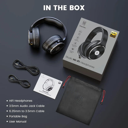 Oneodio Studio HiFi 3.5/6.35mm Professional Wired Monitor Over-Ear Headphones