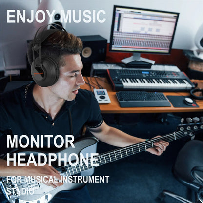 Studio Monitor Wired Over Ear Audio Recording Monitor Headset