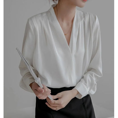 YIGUDAR Women’s Satin Blouse for Polished Everyday and Office Styling