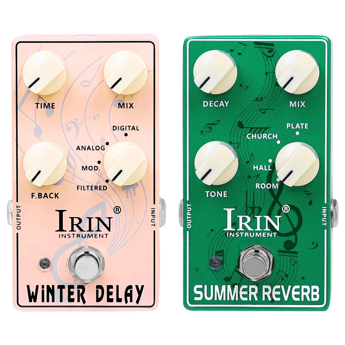 IRIN XS-05 SUMMER REVERB Effect Pedal XS-06 WINTER DELAY Effect Pedal with Anti-slip Pad Plucked Instrument Accessories