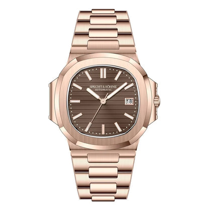 Specht & Sohne Rose Gold Automatic Watch for Men – Luxury Sports Stainless Steel Timepiece