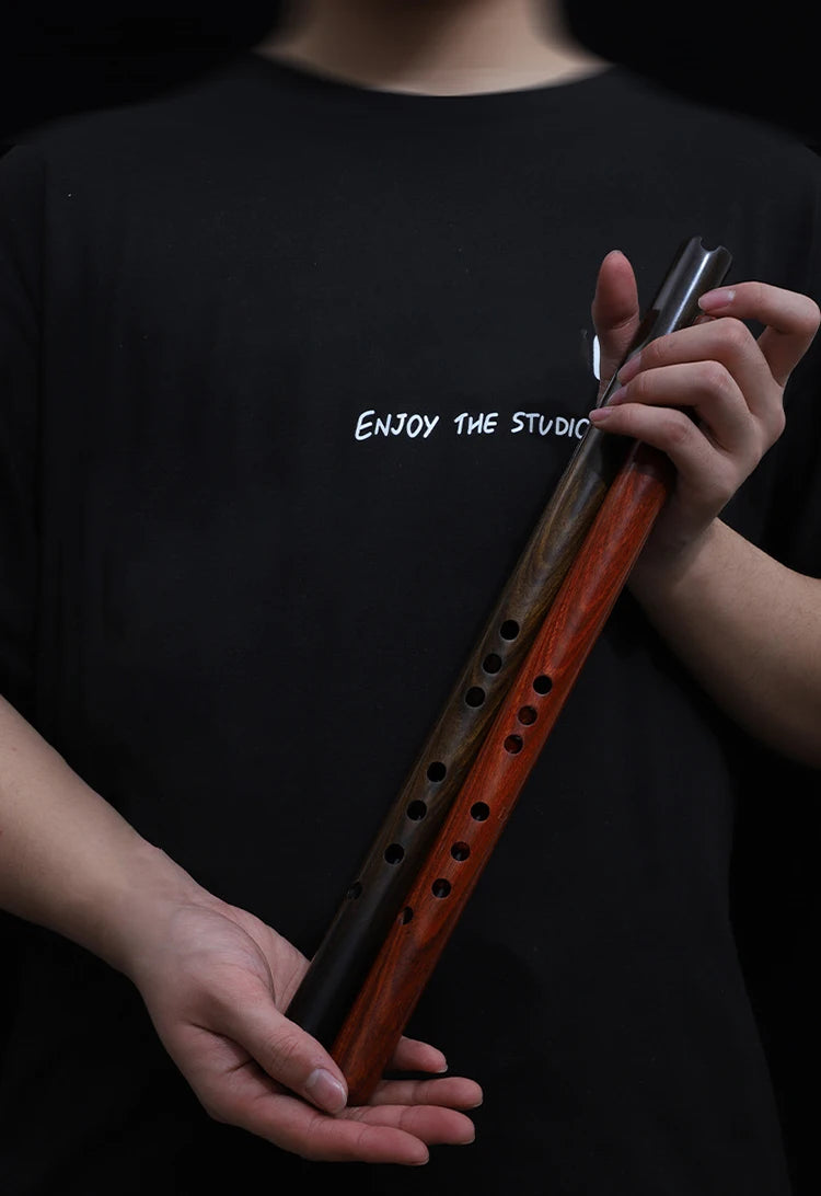 MDUG Traditional Red Sandalwood Xiao Flute – Vertical Chinese Flute for Meditation & Music