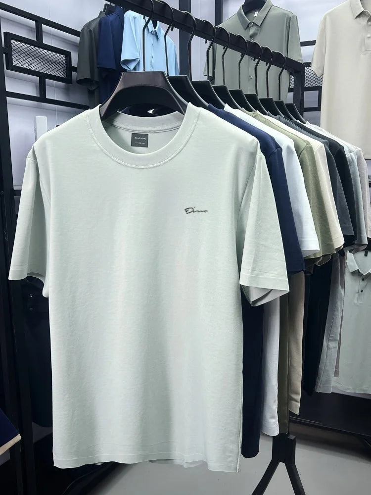 Men’s Ice Silk Cotton T-Shirt for Breathable Summer Comfort