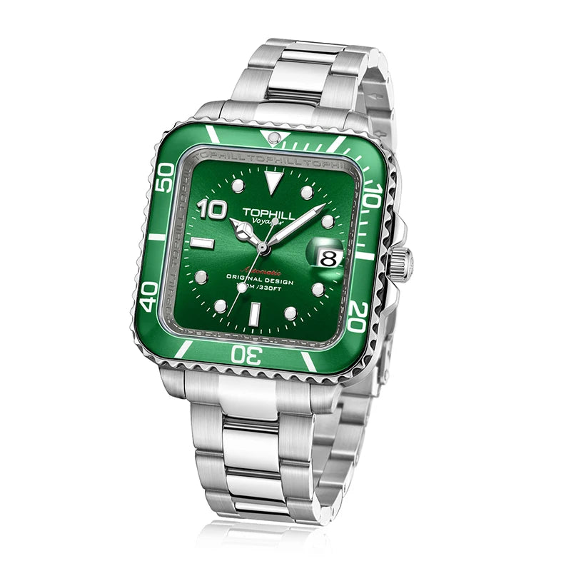 TOPHILL TD005G Green Dial Automatic Watch – Sapphire Crystal & Mechanical Precision