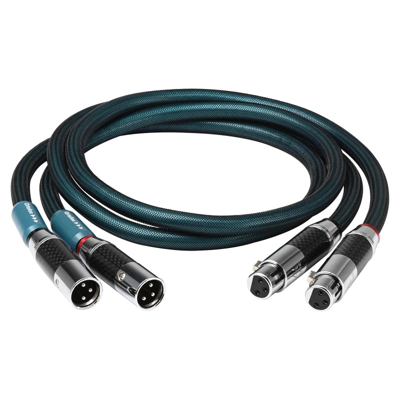 HiFi XLR Audio Cable – 8N OCC Silver-Plated 2XLR Male to 2XLR Female Balanced Adapter