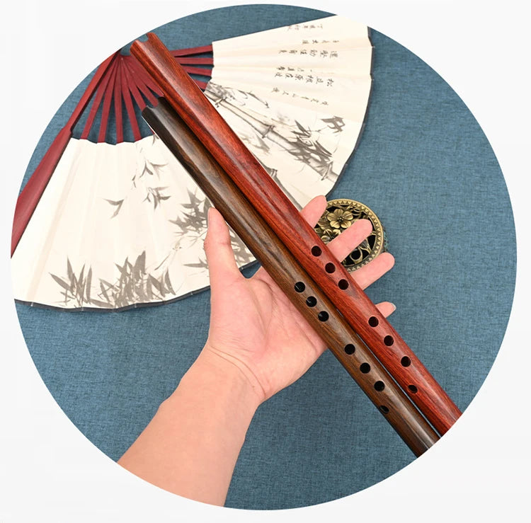 MDUG Traditional Red Sandalwood Xiao Flute – Vertical Chinese Flute for Meditation & Music