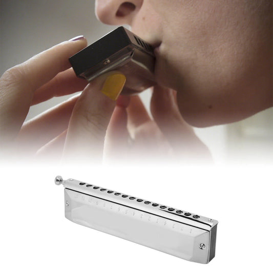 16-Hole Chromatic Harmonica (64 Tones) for Full-Range Musical Expression