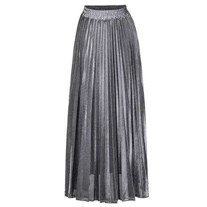 LANMREM 2025 High Waist A-Line Pleated Skirt