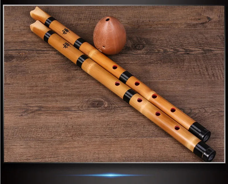 OLOMM Professional-Style Bamboo Flute – Portable Traditional Wind Instrument