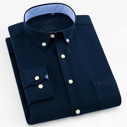 Men’s Long-Sleeve Oxford Button-Down Shirt