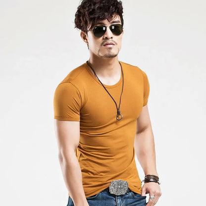 2025 Brand New Men's T-Shirt V-neck Short Sleeve