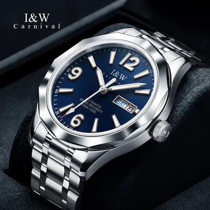 I&W CARNIVALAutomatic Diver-Style Watch for Men – 100M Waterproof Mechanical Timepiece