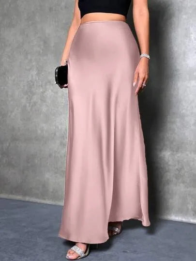 Dian Women’s Satin Maxi Skirt for Effortless Everyday Elegance