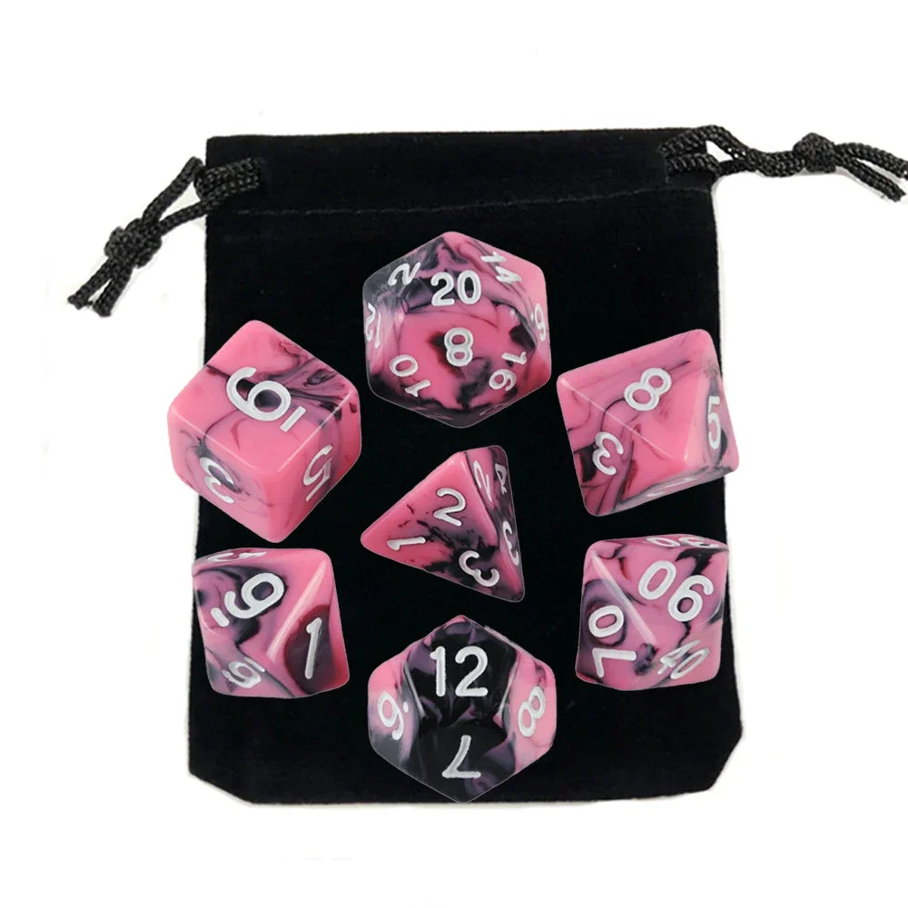 7pcs Polyhedral RPG Game Dice with Bag