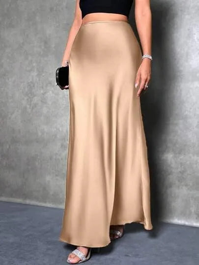 Dian Women’s Satin Maxi Skirt for Effortless Everyday Elegance