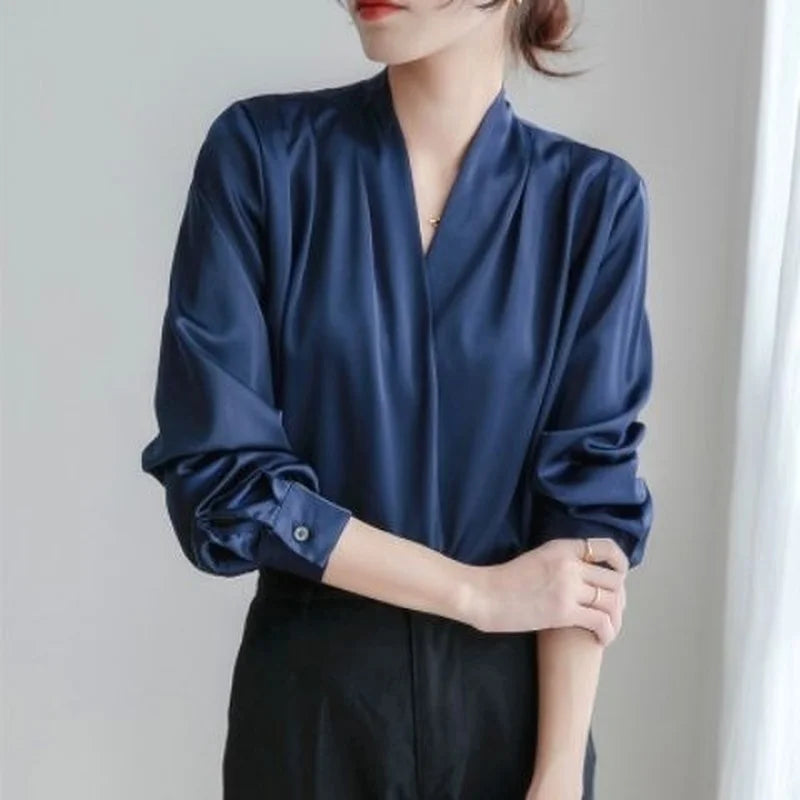 YIGUDAR Women’s Satin Blouse for Polished Everyday and Office Styling