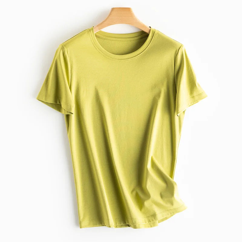 MRMT Women’s Mulberry Silk & Mercerized Cotton T-Shirt for Premium Everyday Comfort