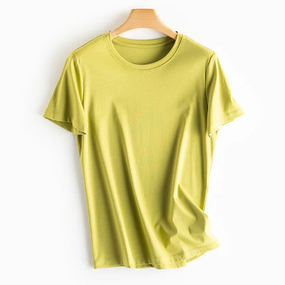MRMT Women’s Mulberry Silk & Mercerized Cotton T-Shirt for Premium Everyday Comfort